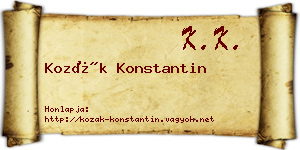 Kozák Konstantin névjegykártya