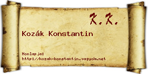 Kozák Konstantin névjegykártya